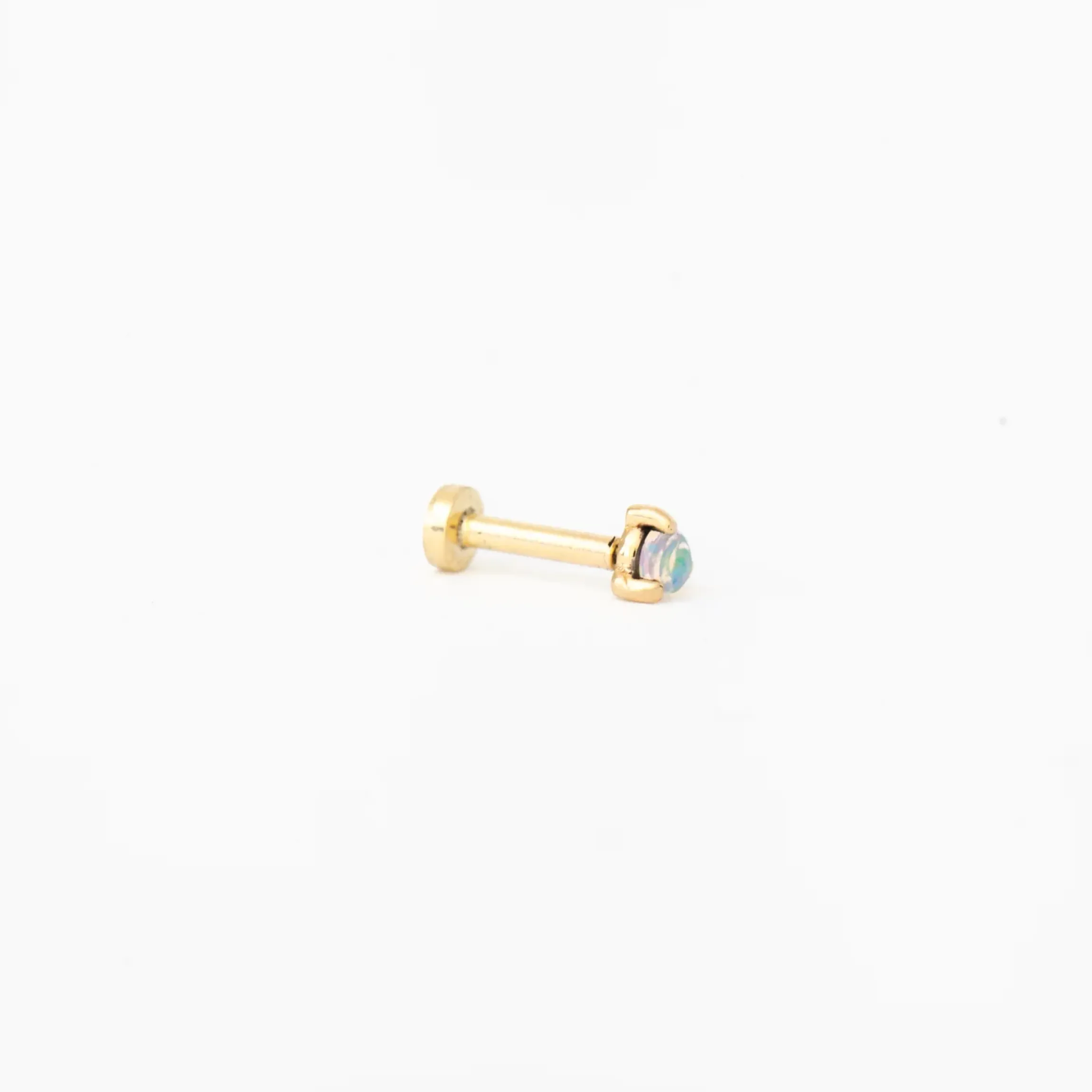 Single Small Opal Stud w/ 5 mm Flat Back