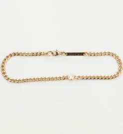 Small Curb Chain Bracelet with Single Floating Diamond