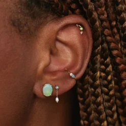 Small Opal and Pearl Shower Earring