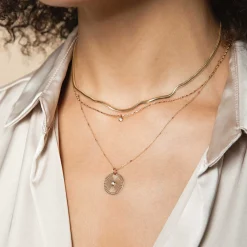 Small Oval Snake Chain Necklace