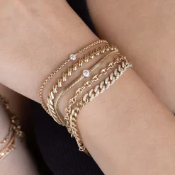 Small Puffed Mariner Chain Bracelet