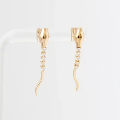 Snake Diamond Tennis Earrings