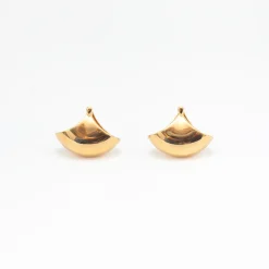 Solid Gold Huggie Fan Earrings