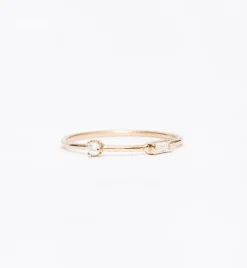 Spaced Baguette and Round Diamond Ring