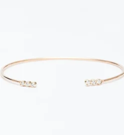 Three Diamond Line Open Cuff