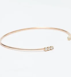 Three Diamond Line Open Cuff