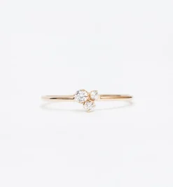 Three Mixed Diamond Prong Trio Ring