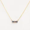 Three Rose-cut Blue Sapphire Equilibrium Necklace