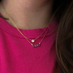 Three Rose-cut Blue Sapphire Equilibrium Necklace