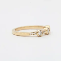 Three Stone White Diamond Theia Ring