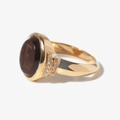 Tiger's Eye Intaglio Initial Signet Ring