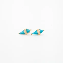 Turquoise & Diamond Pietra Studs