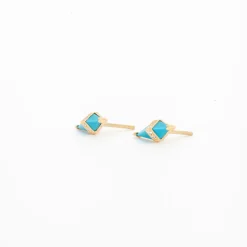 Turquoise & Diamond Pietra Studs