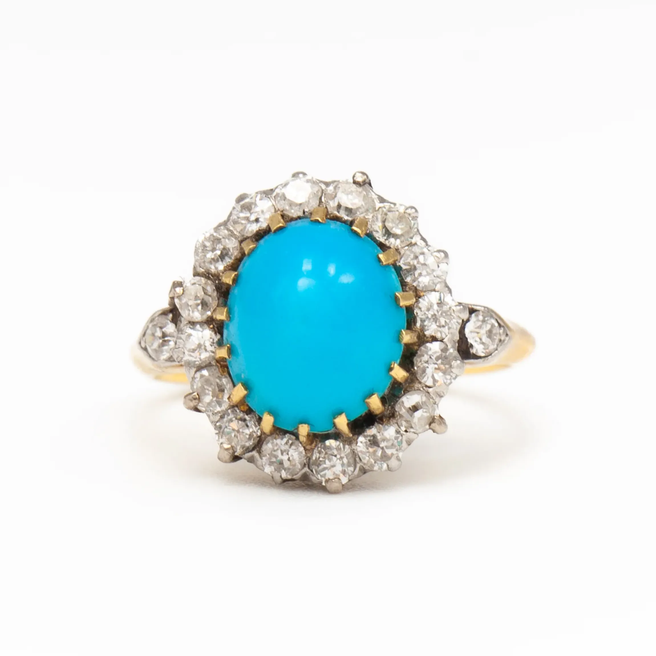 Turquoise Cabochon Cluster Ring c. 1900