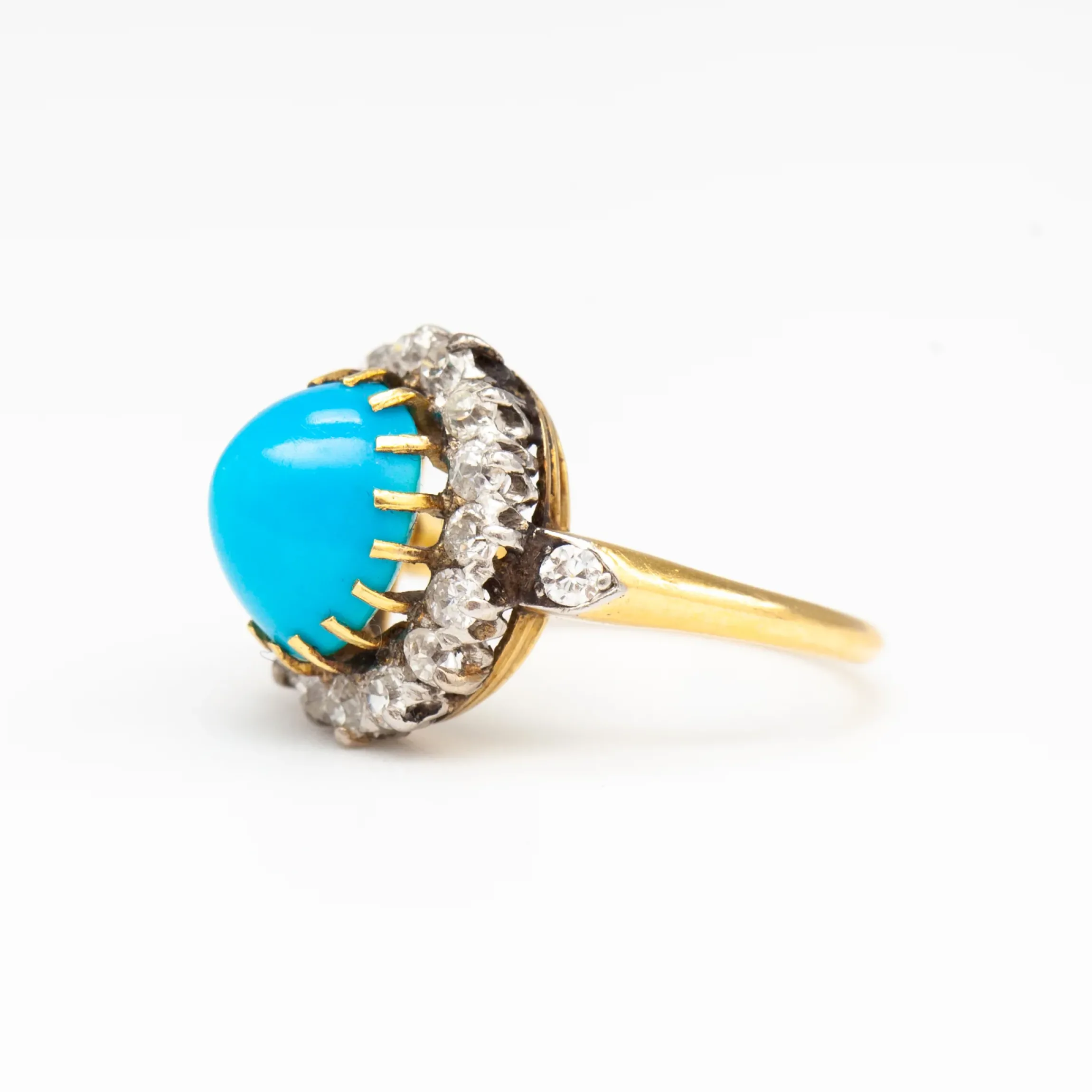 Turquoise Cabochon Cluster Ring c. 1900