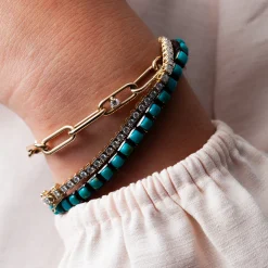 Turquoise Mini Tile Tennis Bracelet
