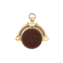 Victorian Bloodstone & Carnelian Fob Charm c. 1850s