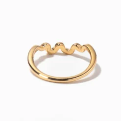 Wave Solid Gold Wedding Band