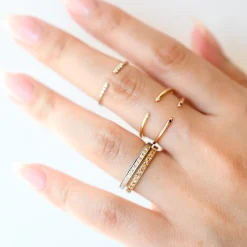 White Diamond Equilibrium Cuff Ring