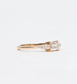 White Diamond Five Stone Bea Ring