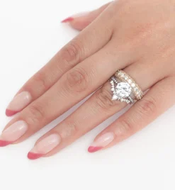 White Diamond Pear Celestine Band