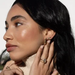 White Diamond Pebble Studs