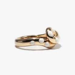 White Enamel Chunky Wave Ring