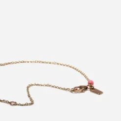 White Enamel Half-Half Initial Pendant Necklace