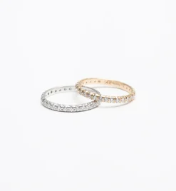 White Gold & White Diamond 2 mm Attelage French-Cut Pavé Band