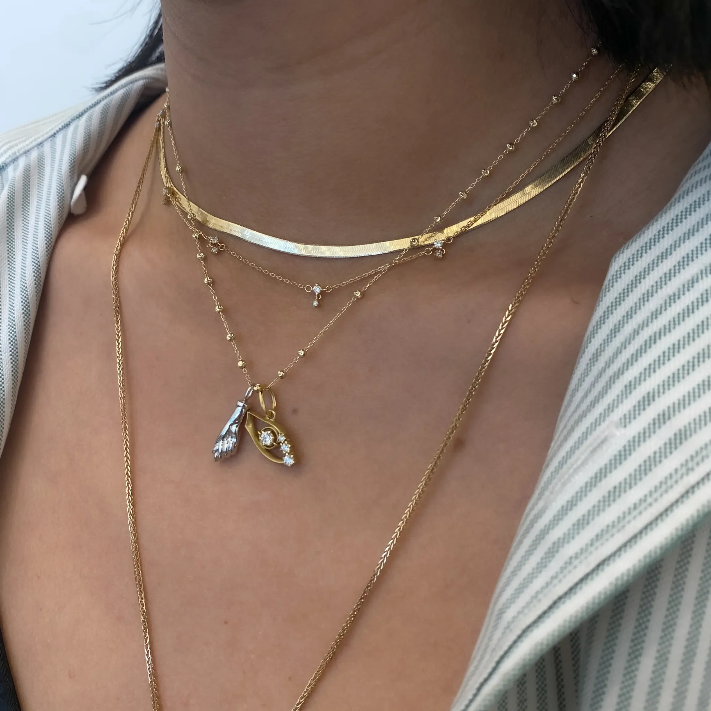 White Gold Figa Amulet