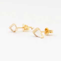 White Onyx & Diamond Pietra Studs