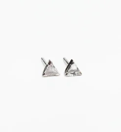 White Sapphire Trillion Studs