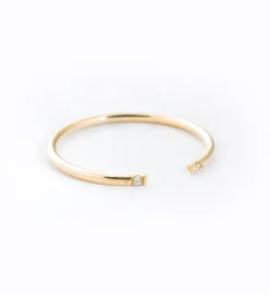 White Two Diamond Cuff Ring