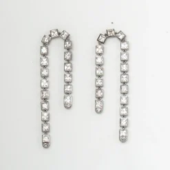 White Zircon Arc Earrings