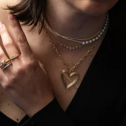 XL Pavé Heart & Arrow Hinged Charm