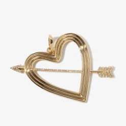 XL Pavé Heart & Arrow Hinged Charm