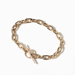 XL Square Oval Link Chain Bracelet With Pavé Diamond Toggle Clasp