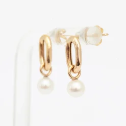 XXL Link & Dangling Pearl Earrings