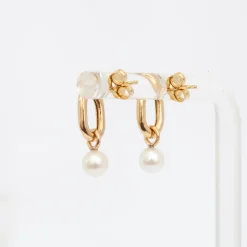 XXL Link & Dangling Pearl Earrings