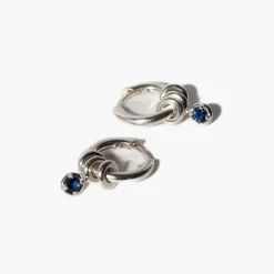 Zahra Silver Bleu Hoops