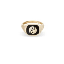 Zodiac Ceramic & Diamond Aries Signet Ring
