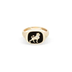 Zodiac Ceramic & Diamond Aries Signet Ring
